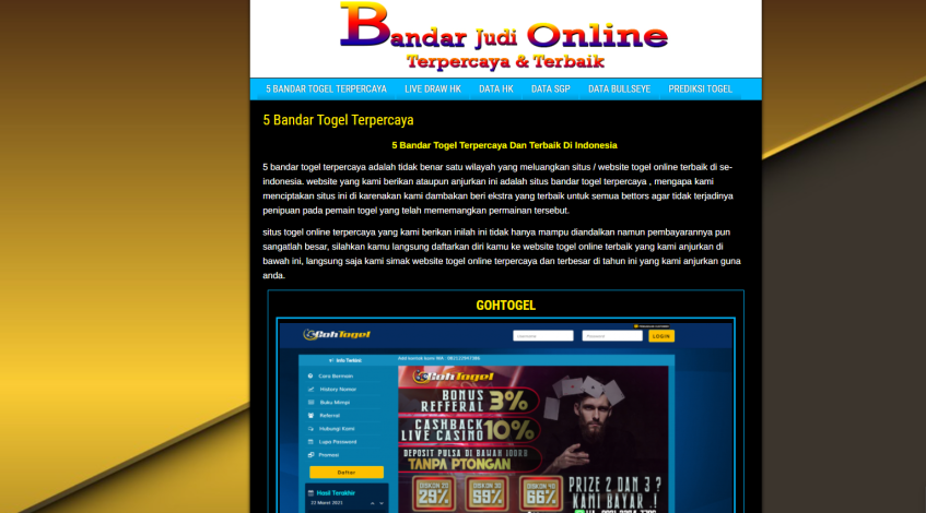 5 Bandar Togel Terbaik Dan Terpercaya Di Indonesia