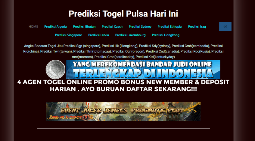 Prediksi Togel Pulsa Hari Ini